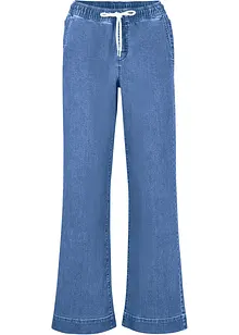 Jeans elasticizzati wide leg, vita media, bonprix