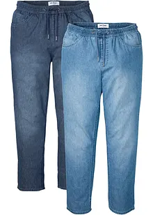 Jeans con elastico in vita in denim estivo classic fit (pacco da 2), bonprix