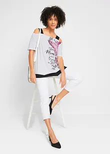 Maglia con cut-out e stampa, bonprix