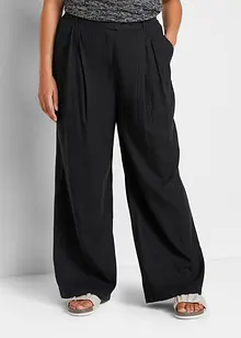 Pantaloni a palazzo in misto lino e viscosa leggero, bonprix