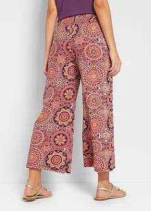 Pantaloni culotte larghi in jersey con cinta smock, bonprix