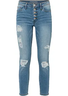 Jeans cropped strappati skinny, bonprix