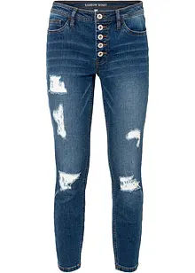 Jeans cropped strappati skinny, bonprix