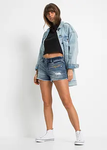 Shorts di jeans con ricamo, bonprix