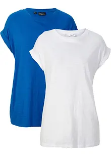 Maglia lunga con maniche risvoltate (pacco da 2), bonprix