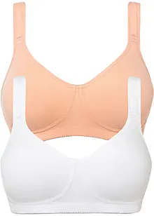 Reggiseno t-shirt senza ferretto con cotone (pacco da 2), bonprix