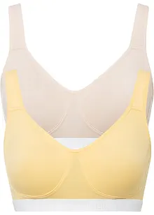 Reggiseno t-shirt senza ferretto con cotone biologico (pacco da 2), bonprix