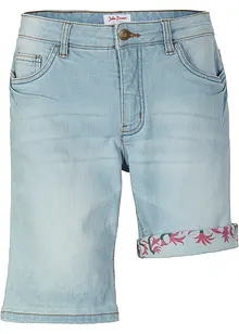 Bermuda di jeans elasticizzati Authentic con risvolto colorato, bonprix