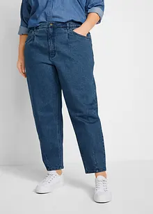 Jeans cropped barrell shape, a vita media, bonprix