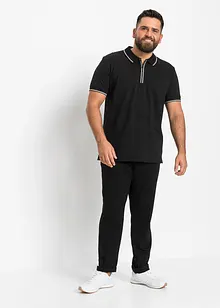Polo in piquet di puro cotone con cerniera, bonprix
