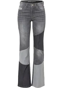 Jeans a zampa patchwork, bonprix