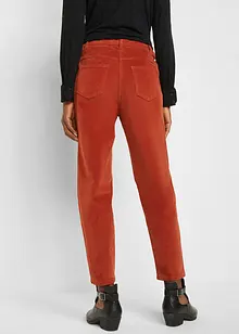 Pantaloni di velluto cropped con cinta comoda a vita alta, bonprix