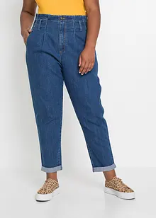 Mom jeans elasticizzati, a vita alta, bonprix