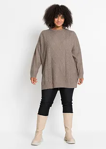 Maglione oversize con trecce, bonprix