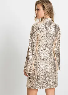 Abito con paillettes e maniche a campana, bonprix