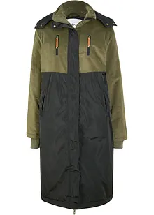 Parka lungo bitessuto con cappuccio, taglio diritto, bonprix