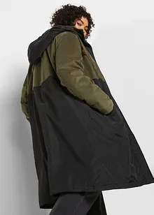 Parka lungo bitessuto con cappuccio, taglio diritto, bonprix