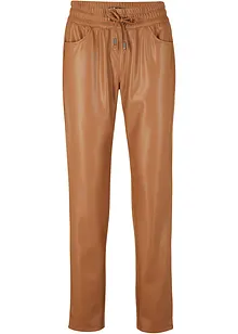 Pantaloni in similpelle con elastico in vita, bonprix