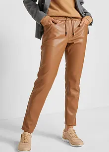 Pantaloni in similpelle con elastico in vita, bonprix