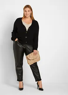 Pantaloni in similpelle con elastico in vita, bonprix