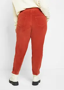 Pantaloni di velluto cropped con cinta comoda a vita alta, bonprix