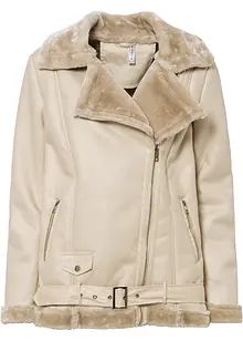 Giacca shearling lunga con pelliccia sintetica, bonprix