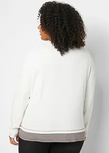 Maglia in cotone a maniche lunghe effetto 2 in 1, bonprix