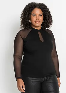 Maglia a maniche lunghe in misto viscosa morbido, bonprix