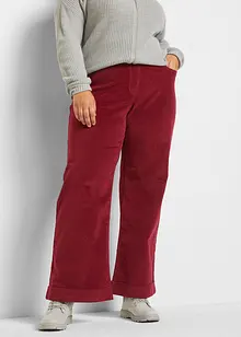 Pantaloni larghi di velluto elasticizzato con elastico in vita, a vita alta, bonprix