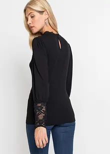 Maglia a maniche lunghe con pizzo, bonprix