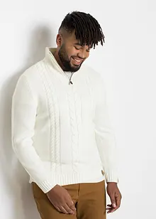 Maglione con colletto e zip, bonprix