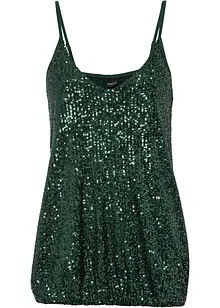 Top in jersey con paillettes, bonprix