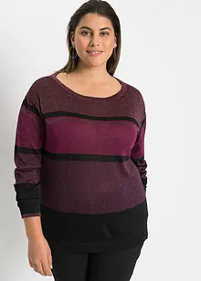 Maglione a righe con lurex, bonprix