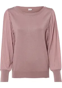 Maglione con maniche plissettate, bonprix