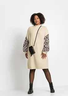 Abito in maglia oversize con fantasia leopardata, bonprix