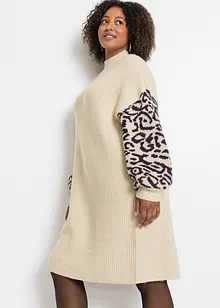 Abito in maglia oversize con fantasia leopardata, bonprix