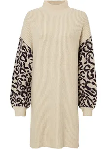 Abito in maglia oversize con fantasia leopardata, bonprix