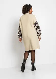 Abito in maglia oversize con fantasia leopardata, bonprix