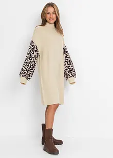 Abito in maglia oversize con fantasia leopardata, bonprix