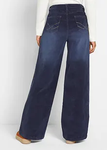 Pantaloni di velluto a coste elasticizzato, wide leg, bonprix