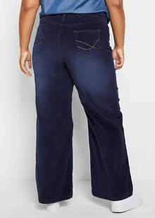 Pantaloni di velluto a coste elasticizzato, wide leg, bonprix