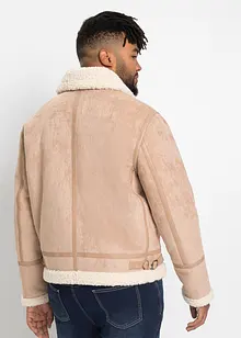 Giubbotto bomber in similpelle con interno foderato, bonprix