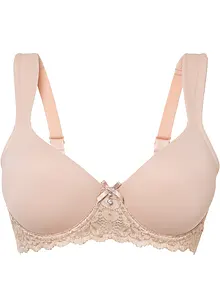 Reggiseno imbottito con ferretto e poliammide riciclata, bonprix