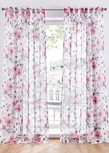 Tenda trasparente a fiori con poliestere riciclato (pacco da 1), bonprix