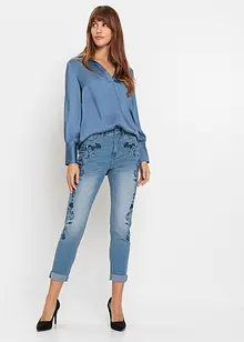 Jeans slim fit cropped, a vita media, bonprix