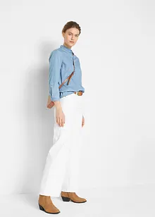 Jeans elasticizzati wide leg, vita media, bonprix