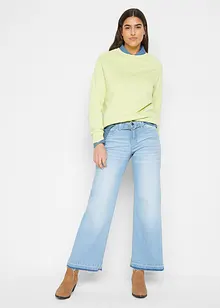 Jeans wide leg cropped, vita media, John Baner JEANSWEAR