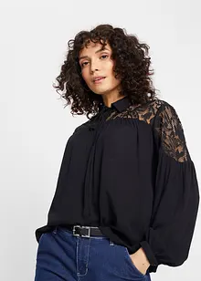 Blusa con pizzo, bonprix