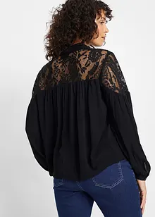 Blusa con pizzo, bonprix