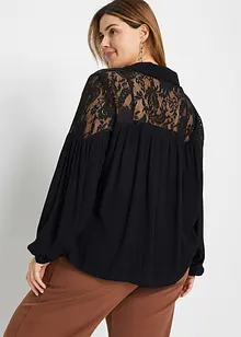 Blusa con pizzo, bonprix